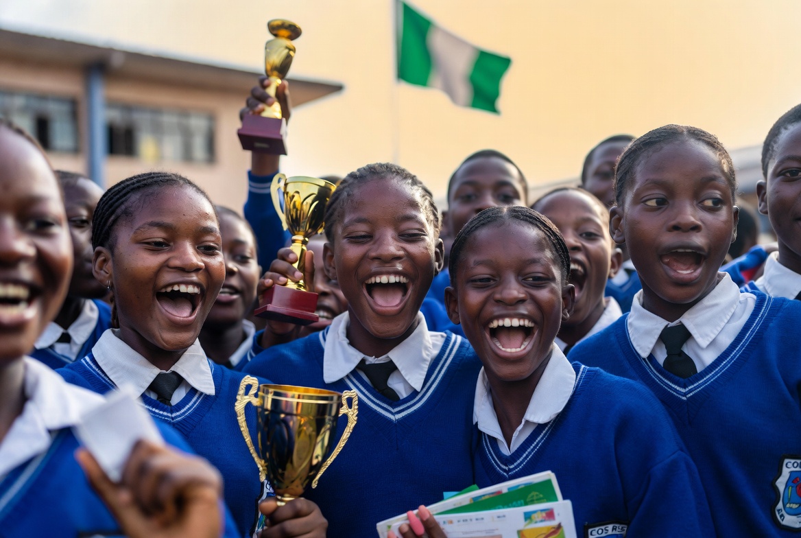 NSSMQ Students Celebrating